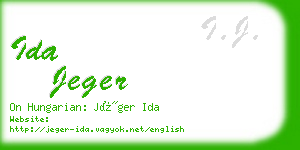 ida jeger business card